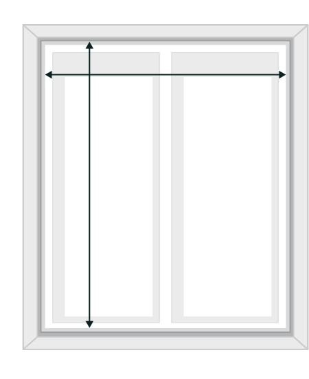 Diagram showing how to measure for an inside mount