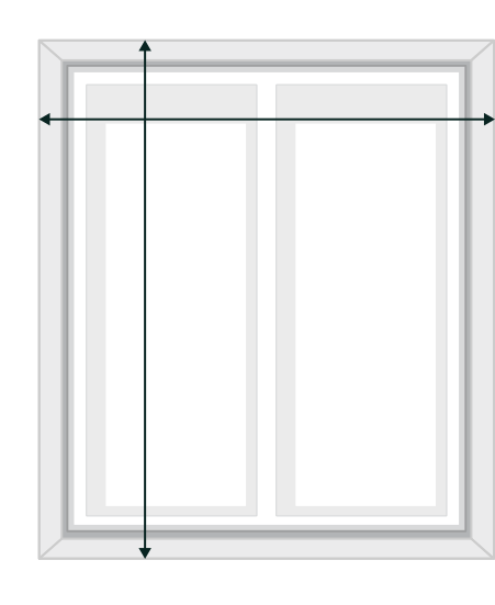 Diagram showing how to measure for an outside mount