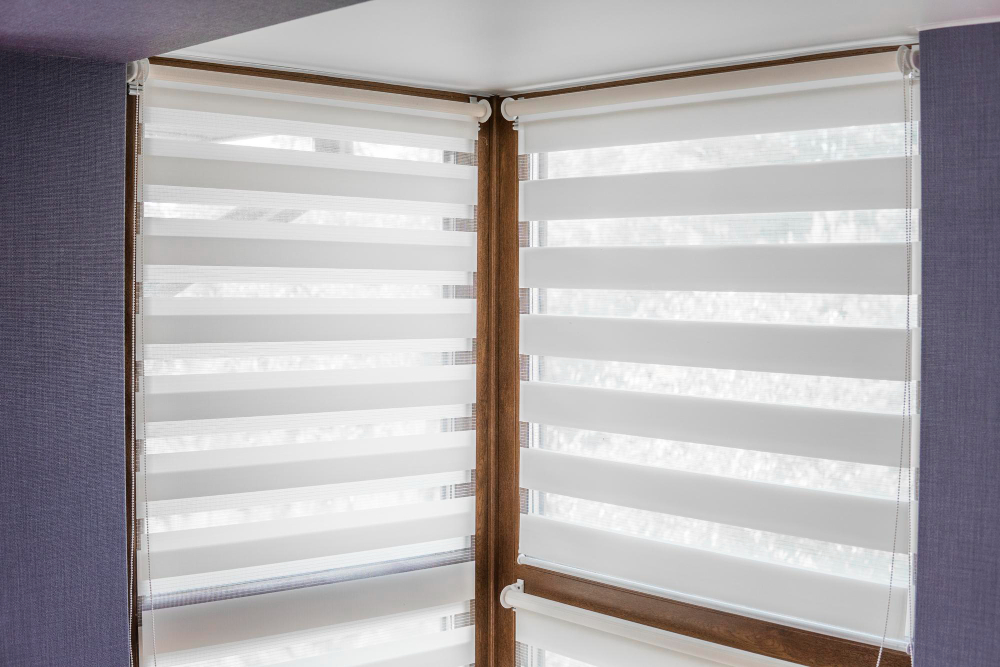 Sophisticated zebra blind design in a Calgary property — Speedy Blinds Calgary